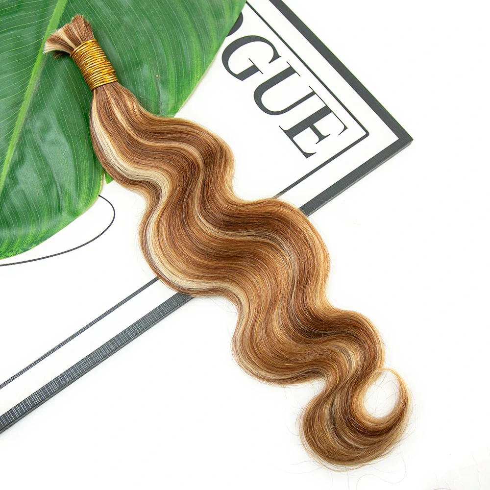 #27/#30/#613 Mix Color Blend Body Wave Bulk Human Braiding Hair - Image 3