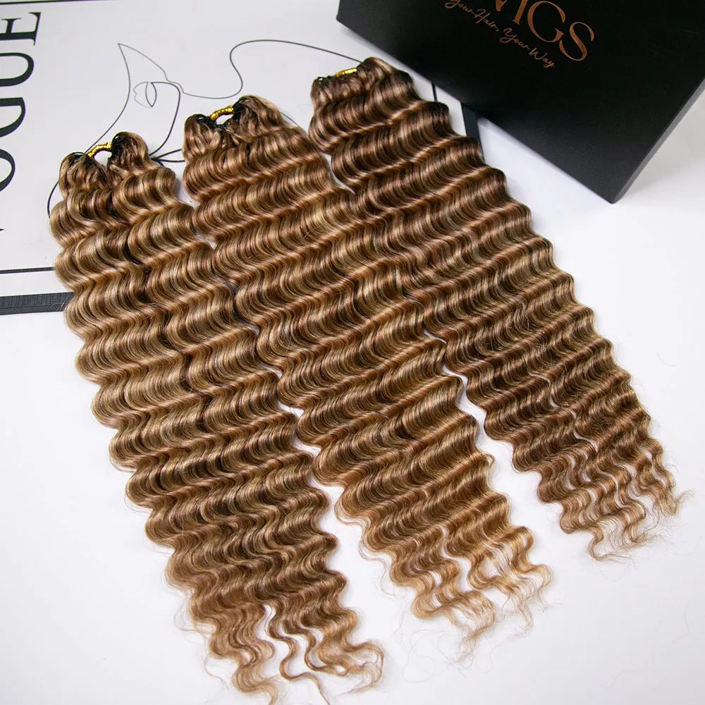 #27/30/613 Mix Color Blend Deep Wave Human Crochet Hair - Image 3