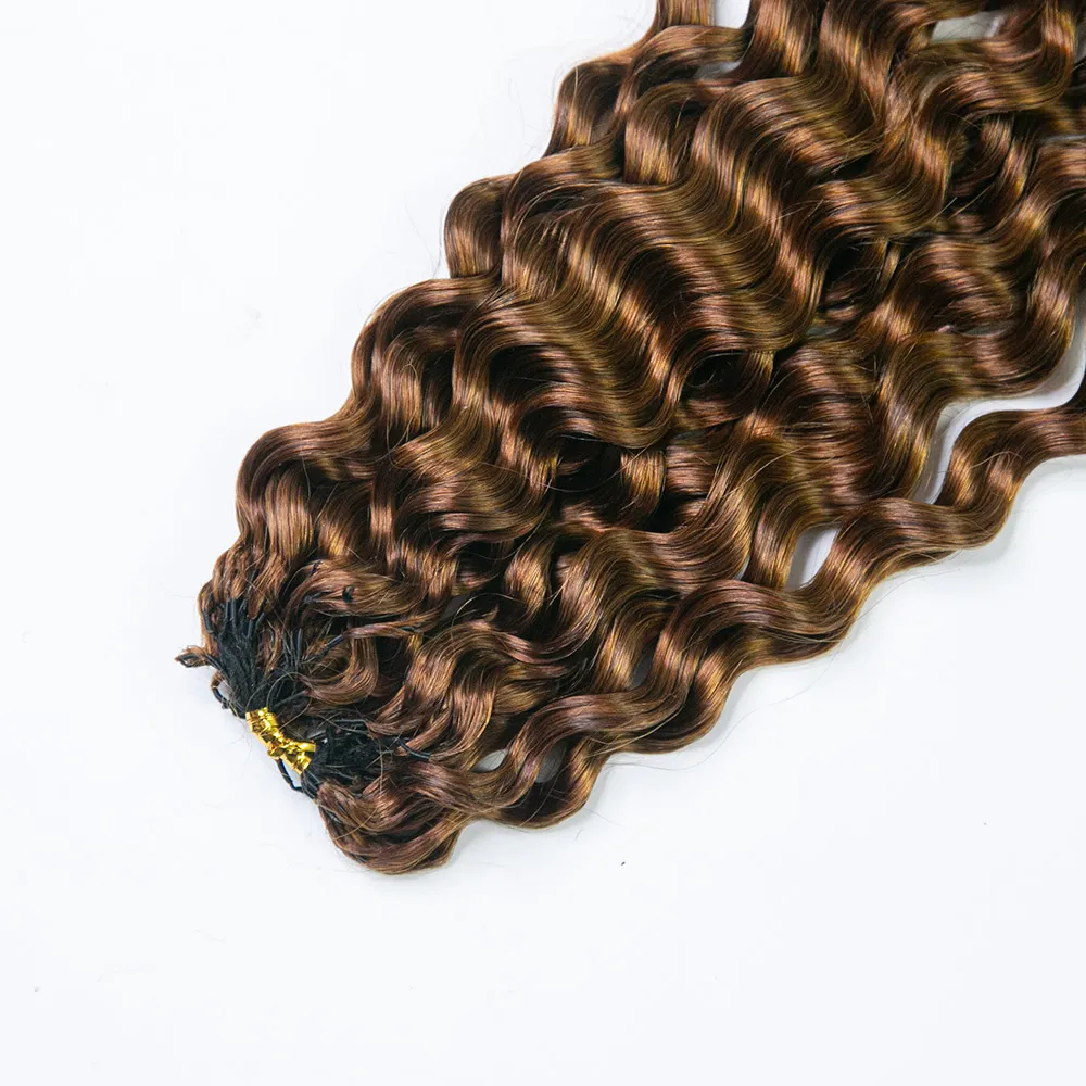 #30 Light Brown Water Wave Human Crochet Hair - Image 3