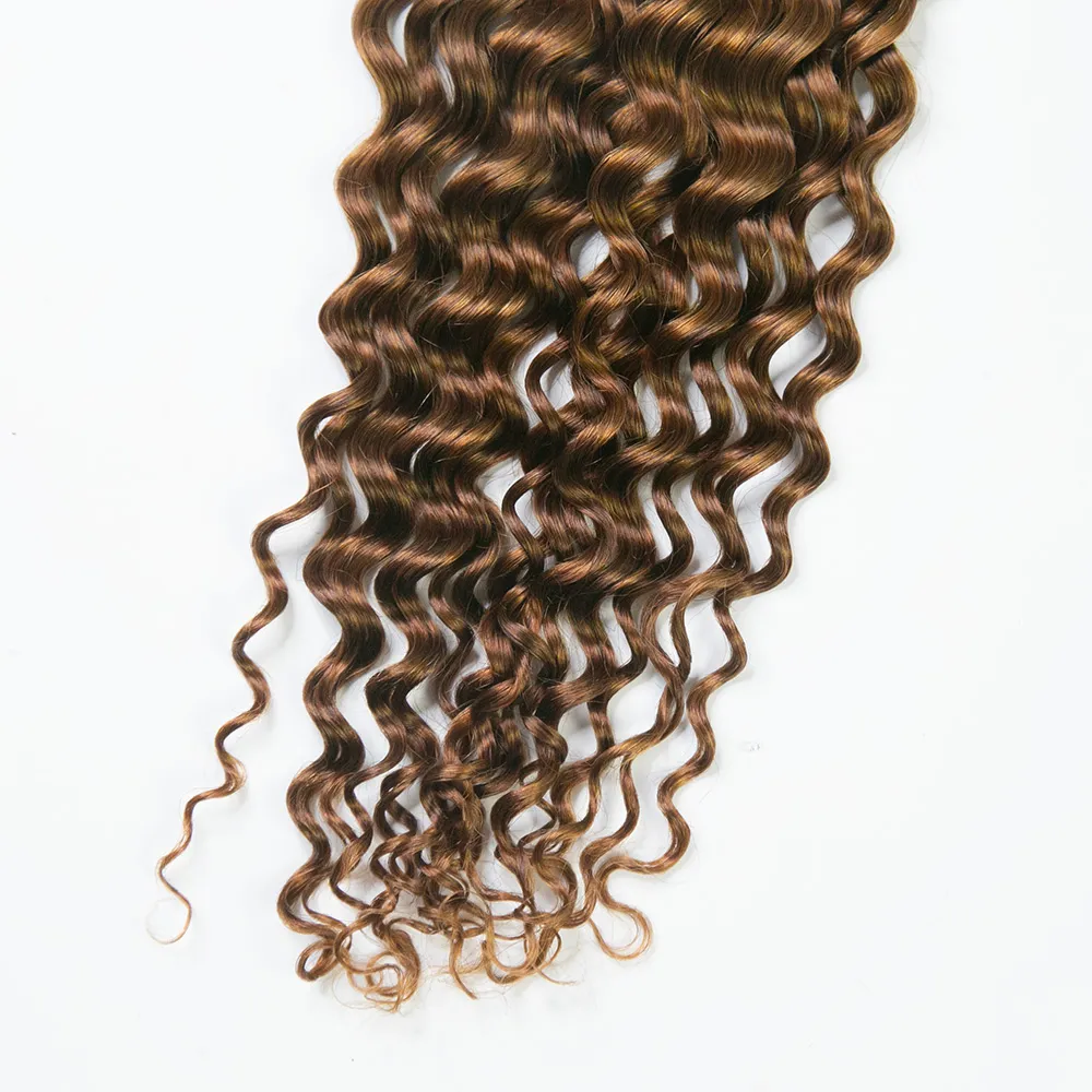 #30 Light Brown Water Wave Human Crochet Hair - Image 4