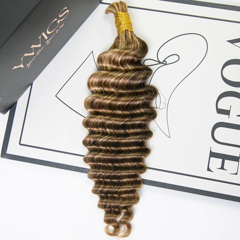#4/27/30/613 Mix Color Blend Deep Wave Human Braiding Hair - Image 5
