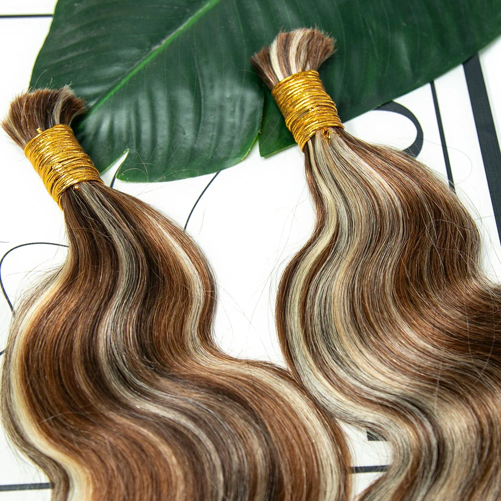 #4/#30/#613 Mix Color Blend Body Wave Bulk Human Braiding Hair - Image 5