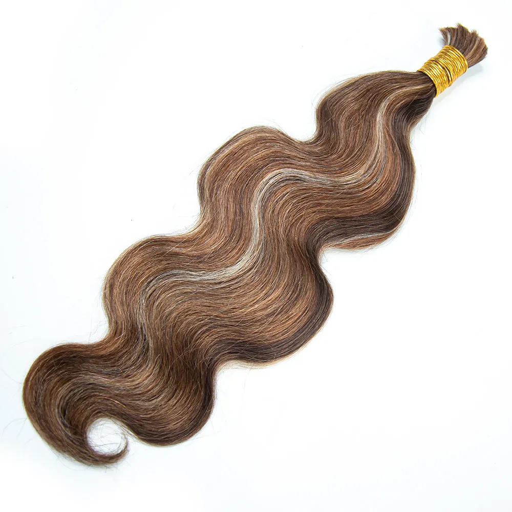 #4/#30/#613 Mix Color Blend Body Wave Bulk Human Braiding Hair - Image 9