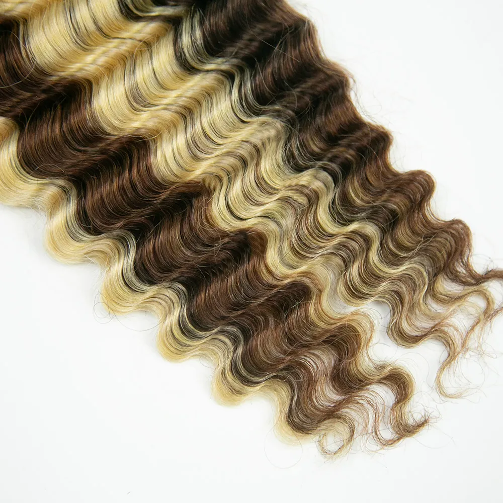 #4/#30/#613 Mix Color Blend Deep Wave Bulk Human Braiding Hair - Image 3