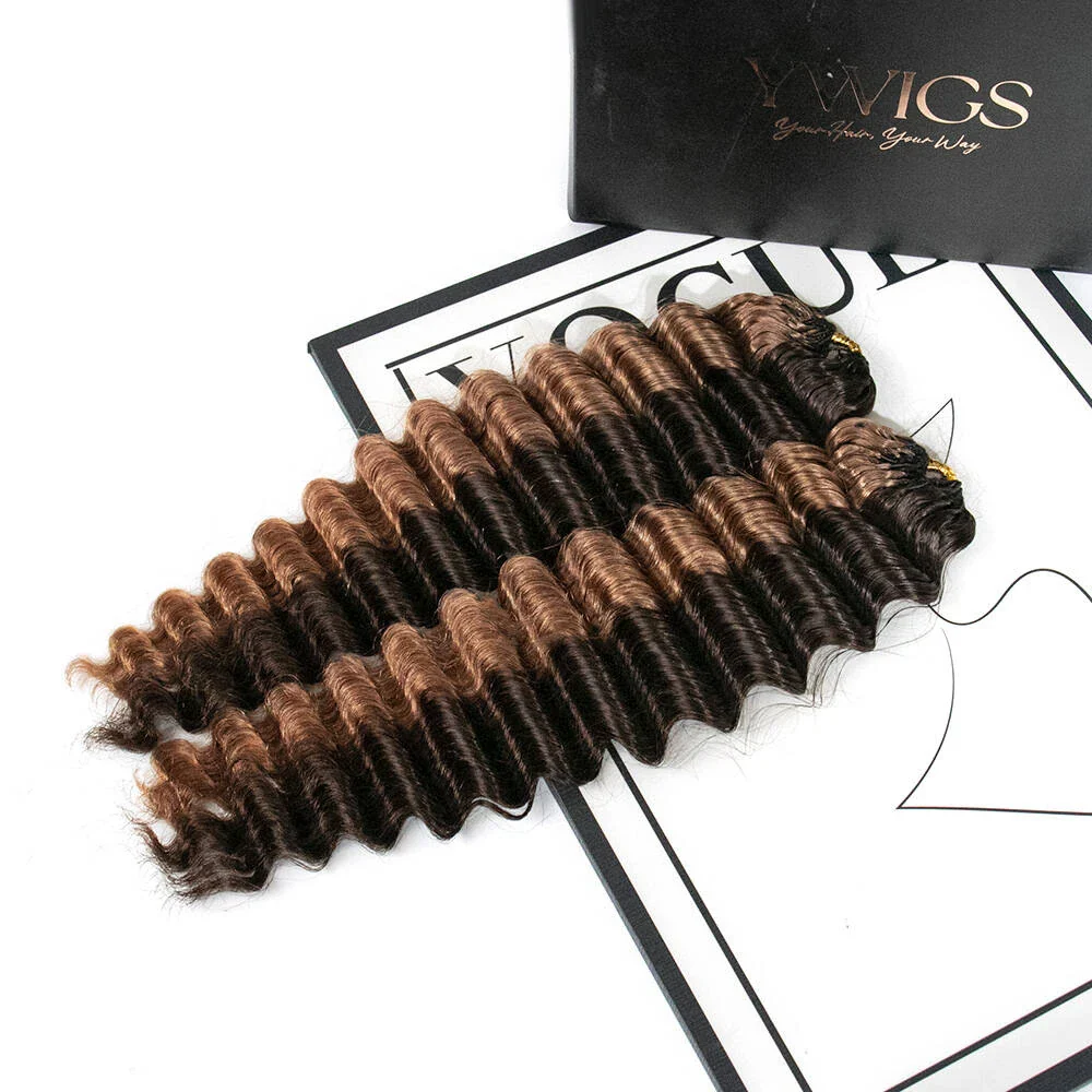 #4/#30 Mix Color Blend Deep Wave Crochet Human Hair - Image 5