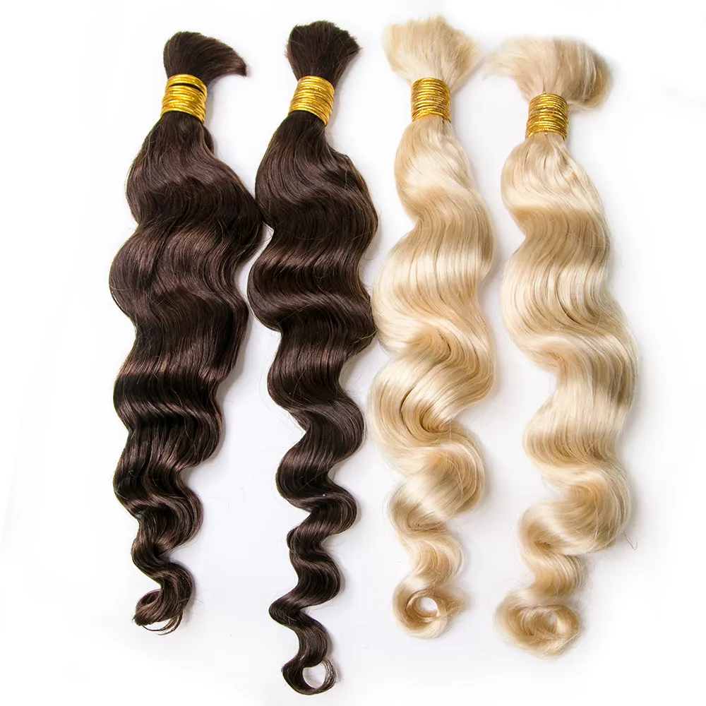 #4/#613 Piano Color Deep Wave Bulk Hair Extensions for Braiding - Image 6