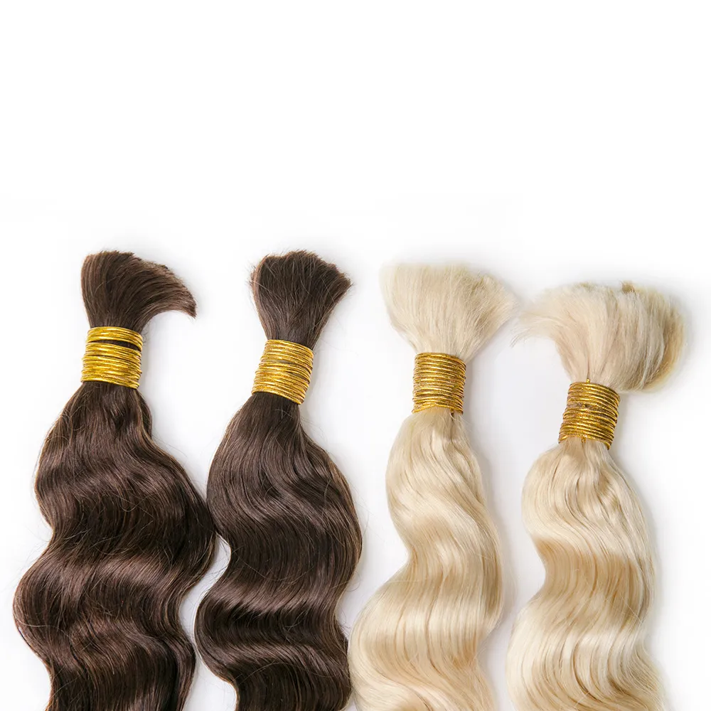 #4/#613 Piano Color Deep Wave Bulk Hair Extensions for Braiding - Image 7