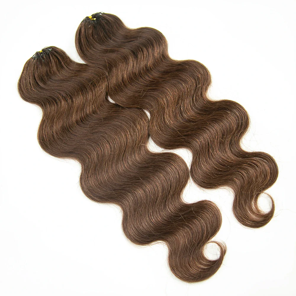 #4 Medium Brown Body Wave Human Crochet Hair - Image 4