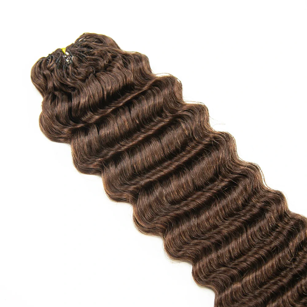 #4 Medium Brown Deep Wave Human Crochet Hair for Braiding - Image 8