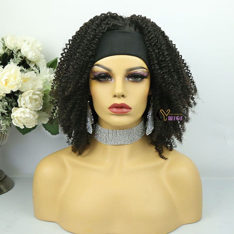 Ashley Kinky Curly Human Hair Headband Wig - Image 4