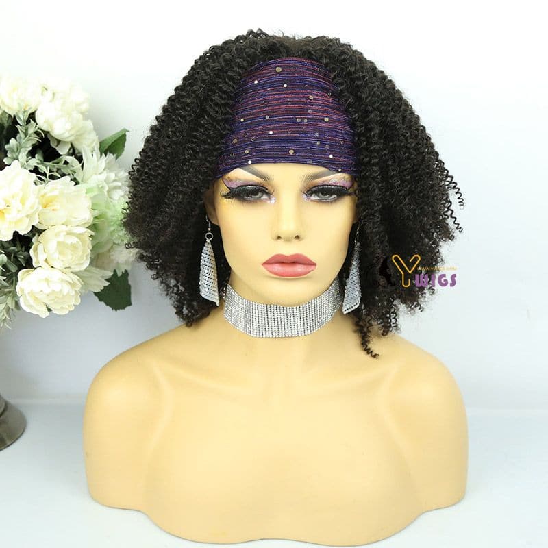 Ashley Kinky Curly Human Hair Headband Wig - Image 9