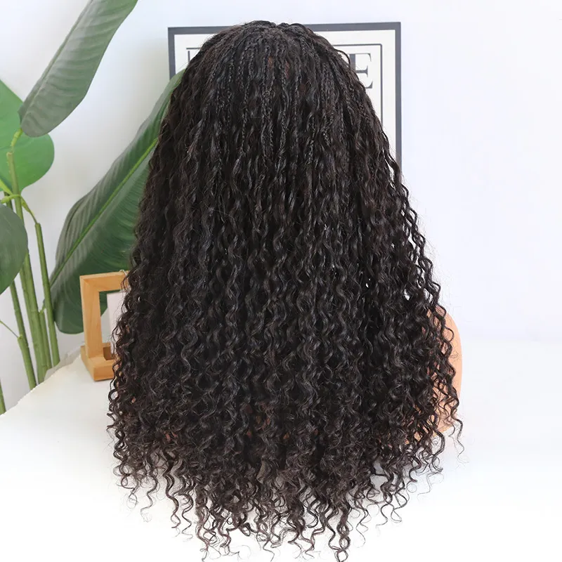 Bohemian Knotless HD Lace Human Hair Full Lace Braided Wig - Image 4