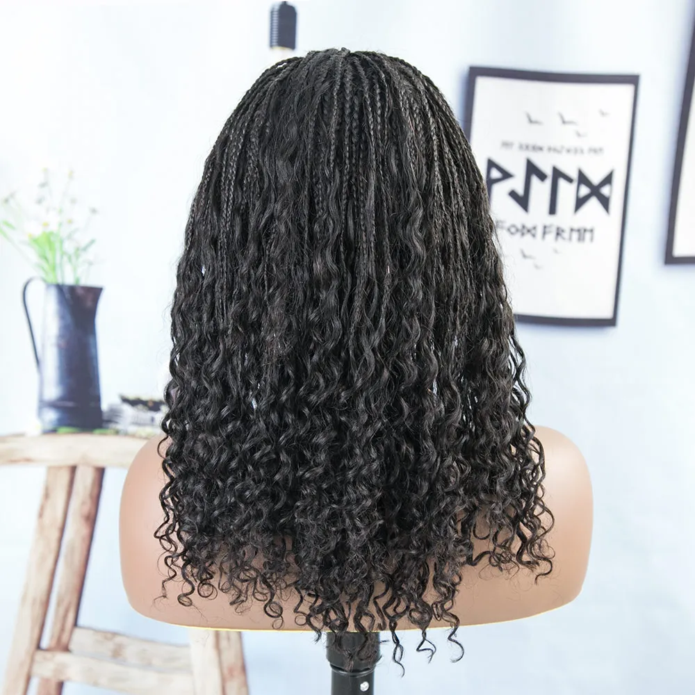 Boho Bob Style Human Hair Braided Full Lace Wig - Image 3