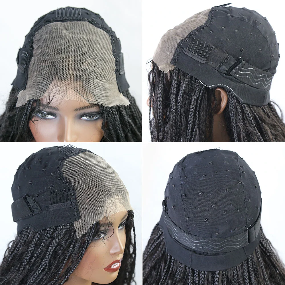 Boho Human Hair Curls Synthetic Braided Wig 6x5 Lace Closure Wig - Image 7