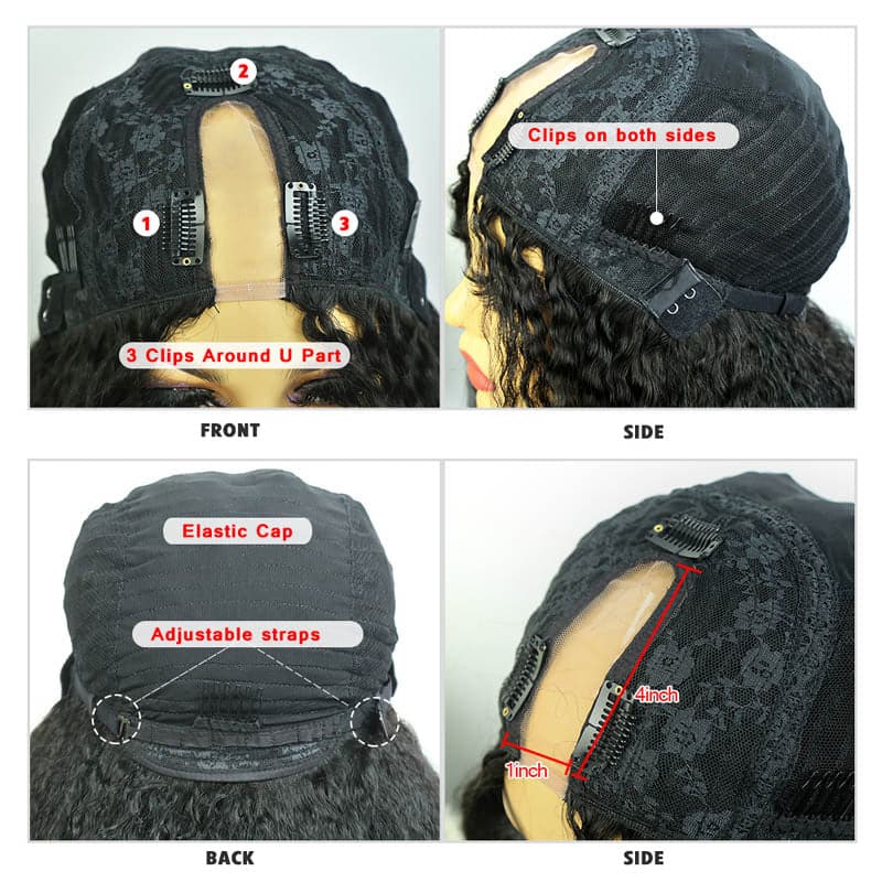 Brazilian Kinky Straight Texture U Part Wigs AU11 - Image 7