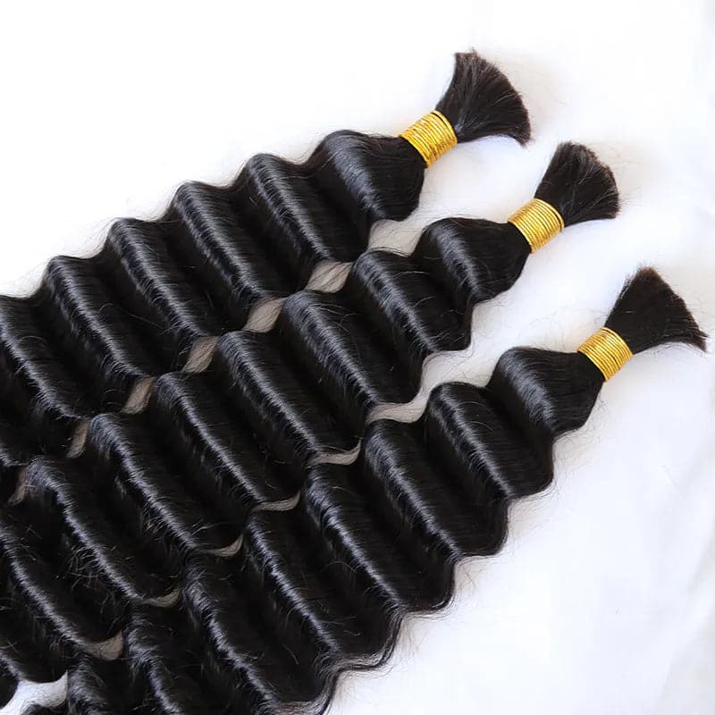 Double Drawn Burmese Deep Wave Human Braiding Hair - Image 6