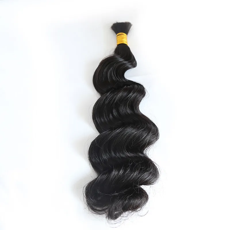 Double Drawn Burmese Loose Wave Human Braiding Hair - Image 3