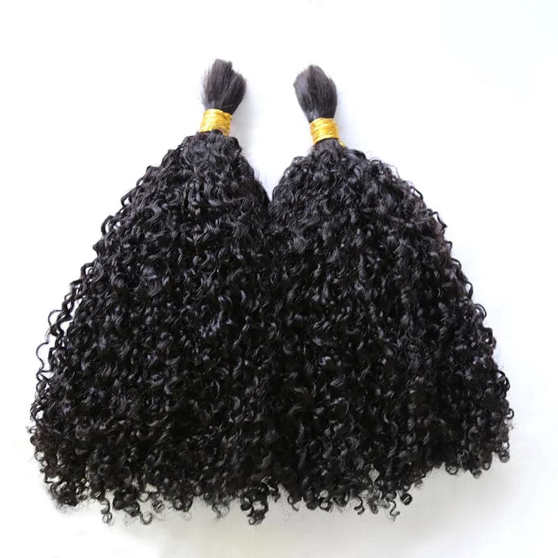 Double Drawn Burmese Multi-Textured Kinky Curly Human Braiding Hair - Image 3