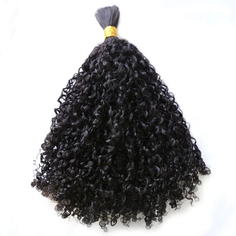 Double Drawn Burmese Multi-Textured Kinky Curly Human Braiding Hair - Image 5