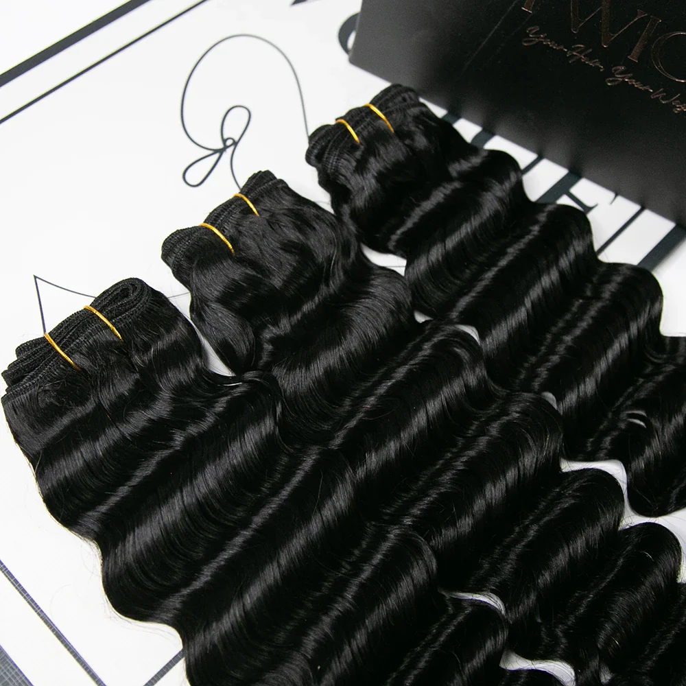 Cambodia Virgin Hair Loose Deep Wave Weft Bundles Human Hair - Image 3