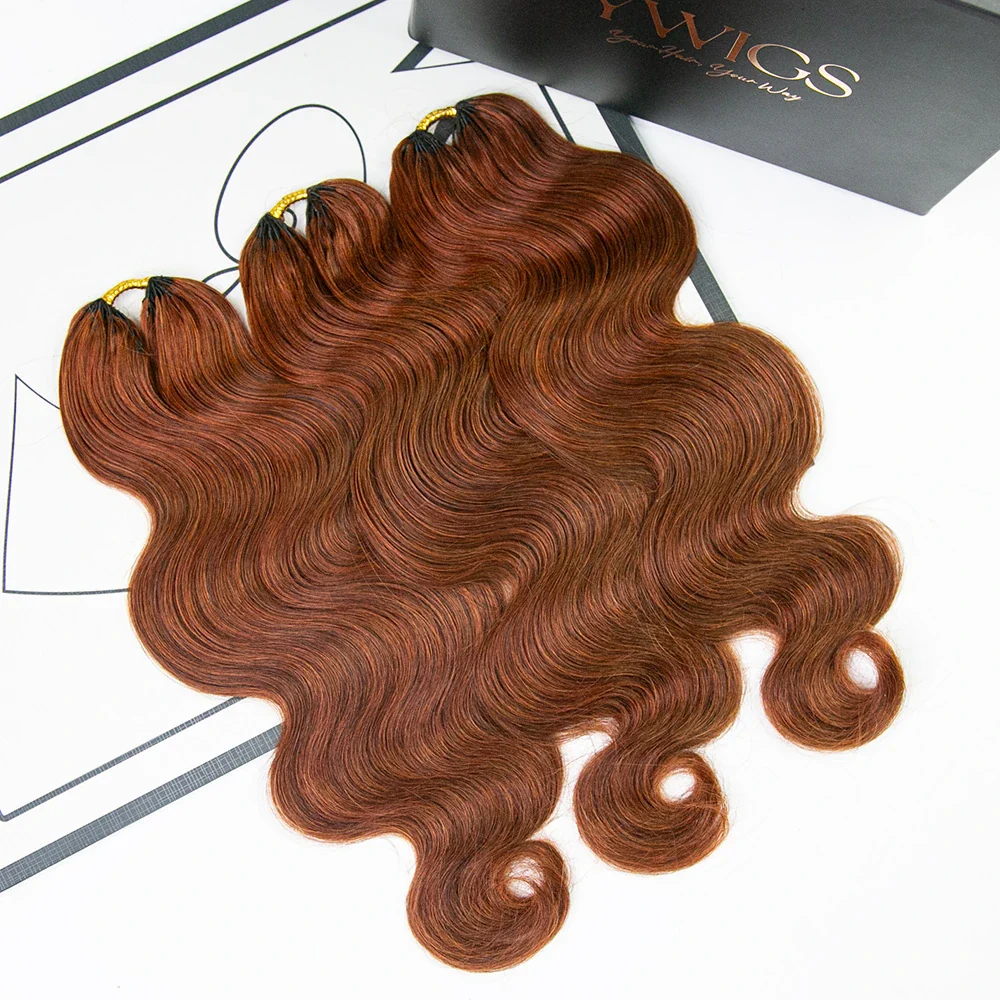Copper Color Body Wave Feather Crochet Hair - Image 6