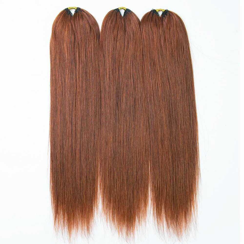 Pre-Order Copper Color Silky Straight Feather Crochet Hair Human Hair - Image 2