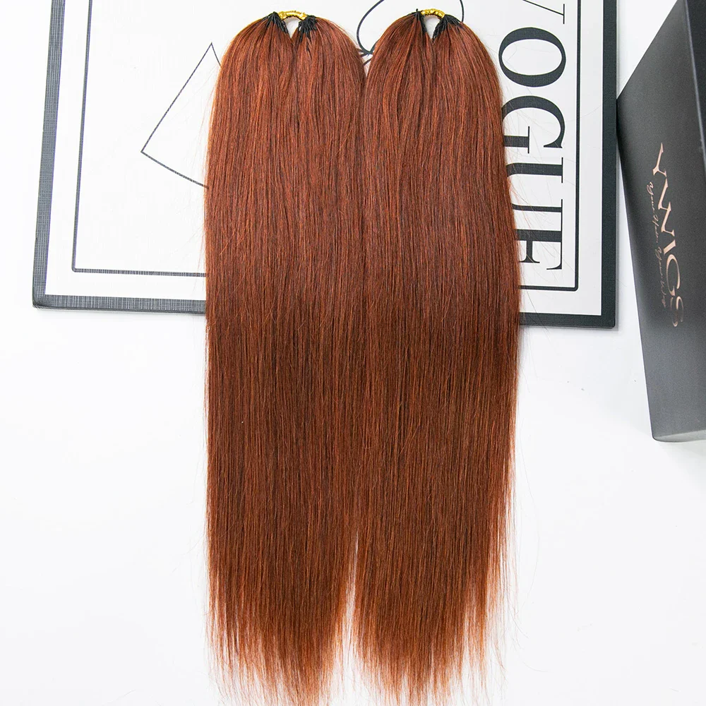 Pre-Order Copper Color Silky Straight Feather Crochet Hair Human Hair - Image 3