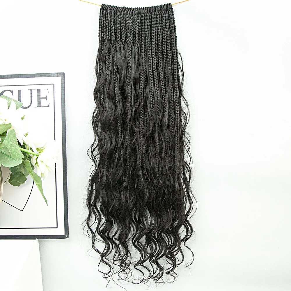Crochet Mermaid Braids with Loose Wave Human Hair Curls - Image 4