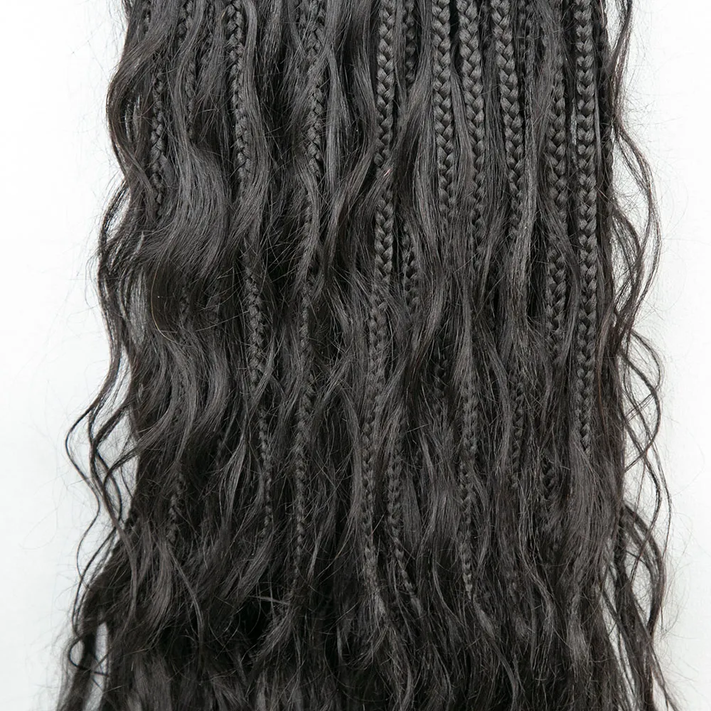 Crochet Mermaid Braids with Loose Wave Human Hair Curls - Image 6