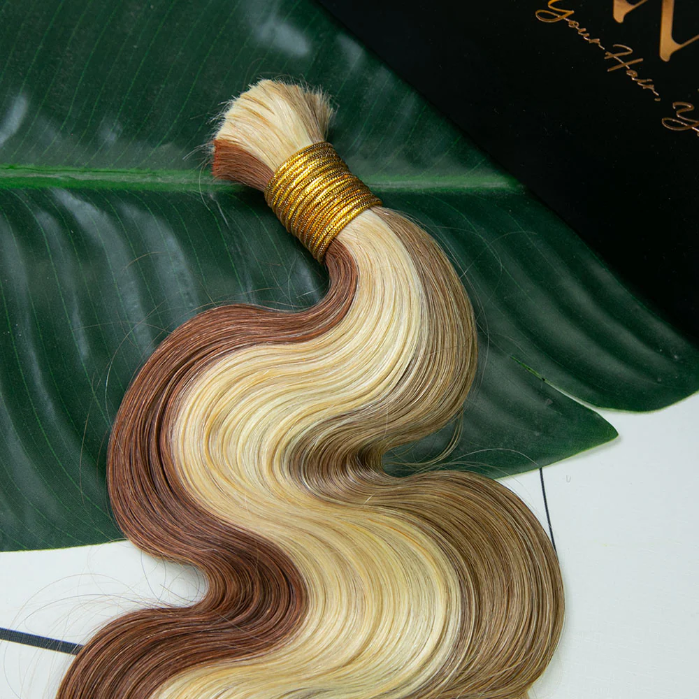 Double Drawn Burmese #27/#30/#613 Mix Color Blend Body Wave Human Hair Bulk - Image 4