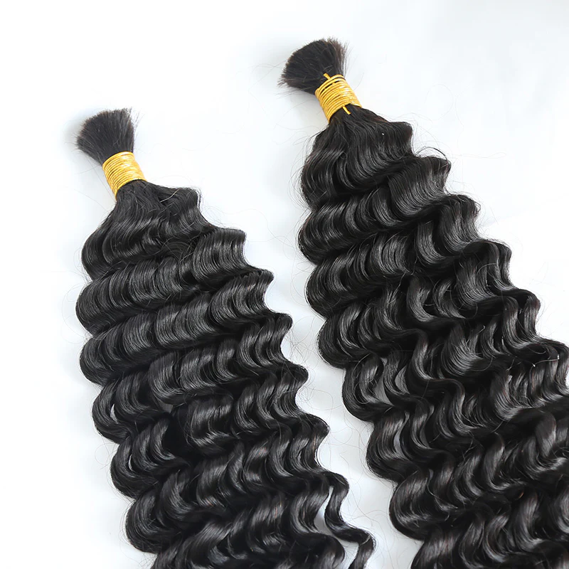 Double Drawn Burmese Italy Curly Human Braiding Hair - Image 3