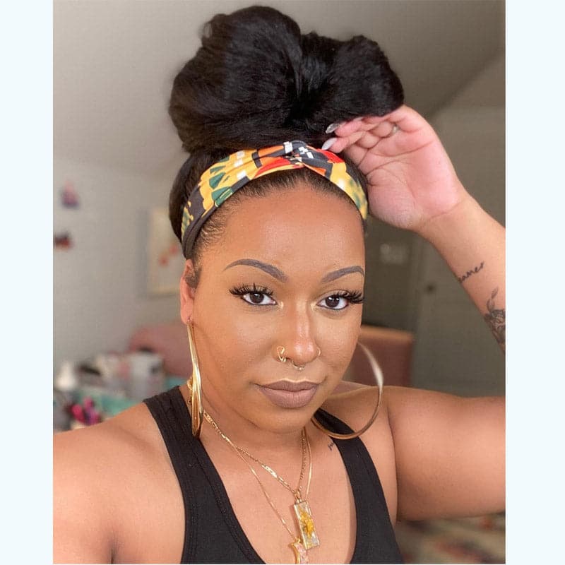 Gigi Kinky Straight Human Hair Headband Wig - Image 3