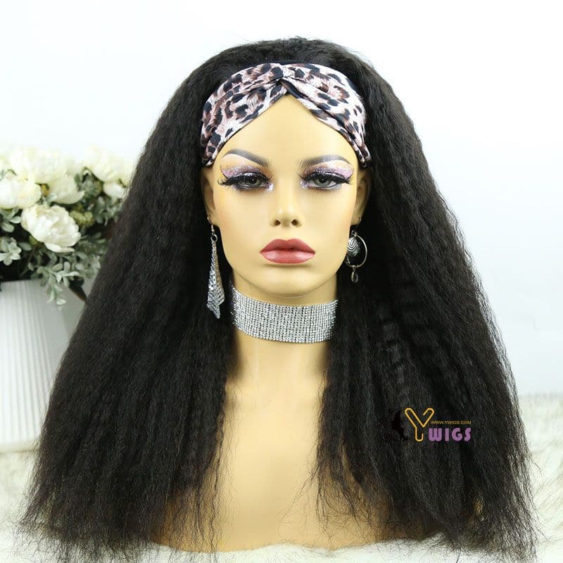 Gigi Kinky Straight Human Hair Headband Wig - Image 4