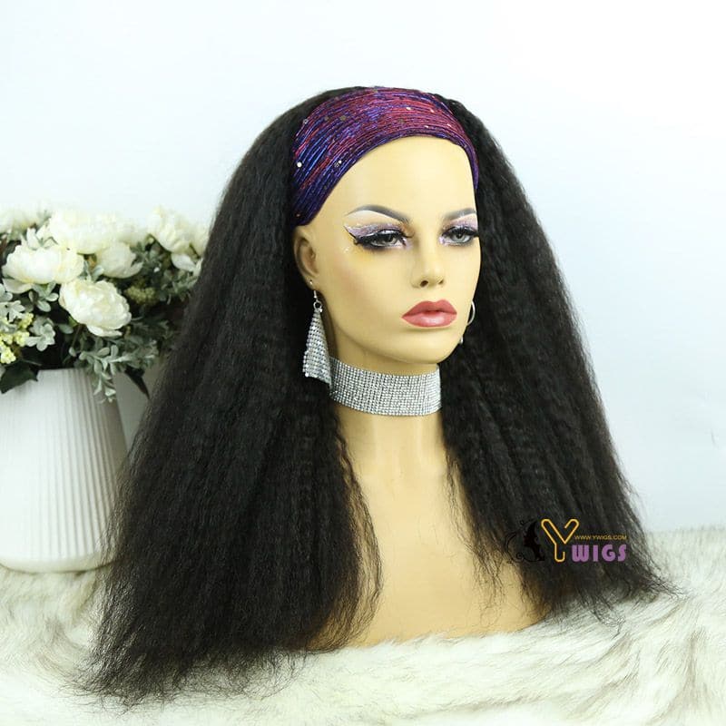 Gigi Kinky Straight Human Hair Headband Wig - Image 7