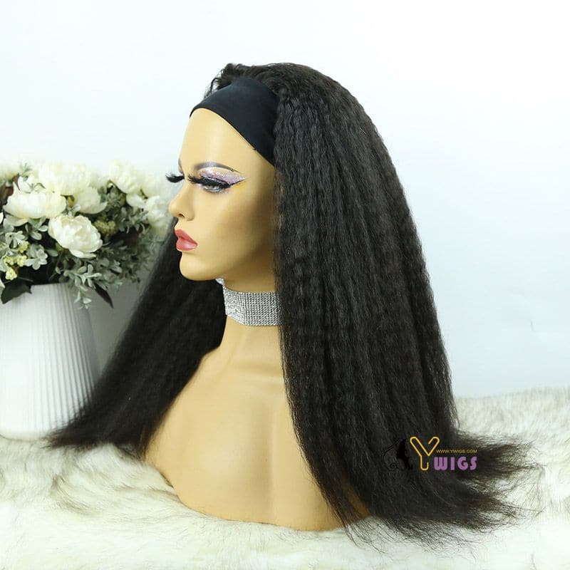 Gigi Kinky Straight Human Hair Headband Wig - Image 9
