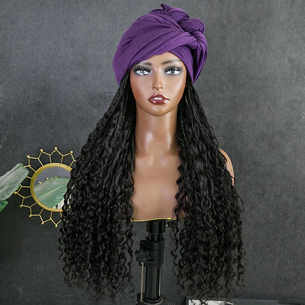 💥Flash Sale | Grab & Go Braids Band Wig Boho Style with Human Hair Curls - Image 14