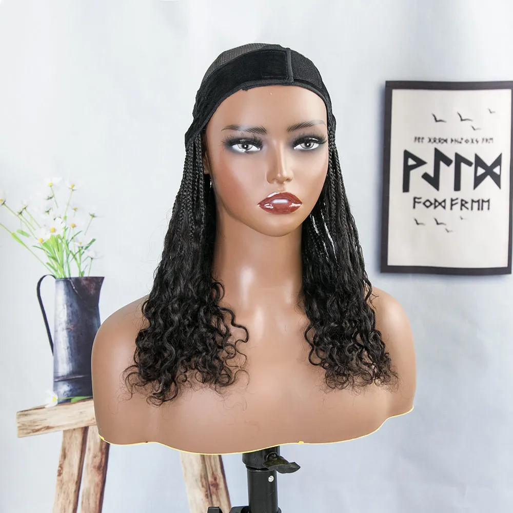 💥Flash Sale | Grab & Go Braids Band Wig Boho Style with Human Hair Curls - Image 15