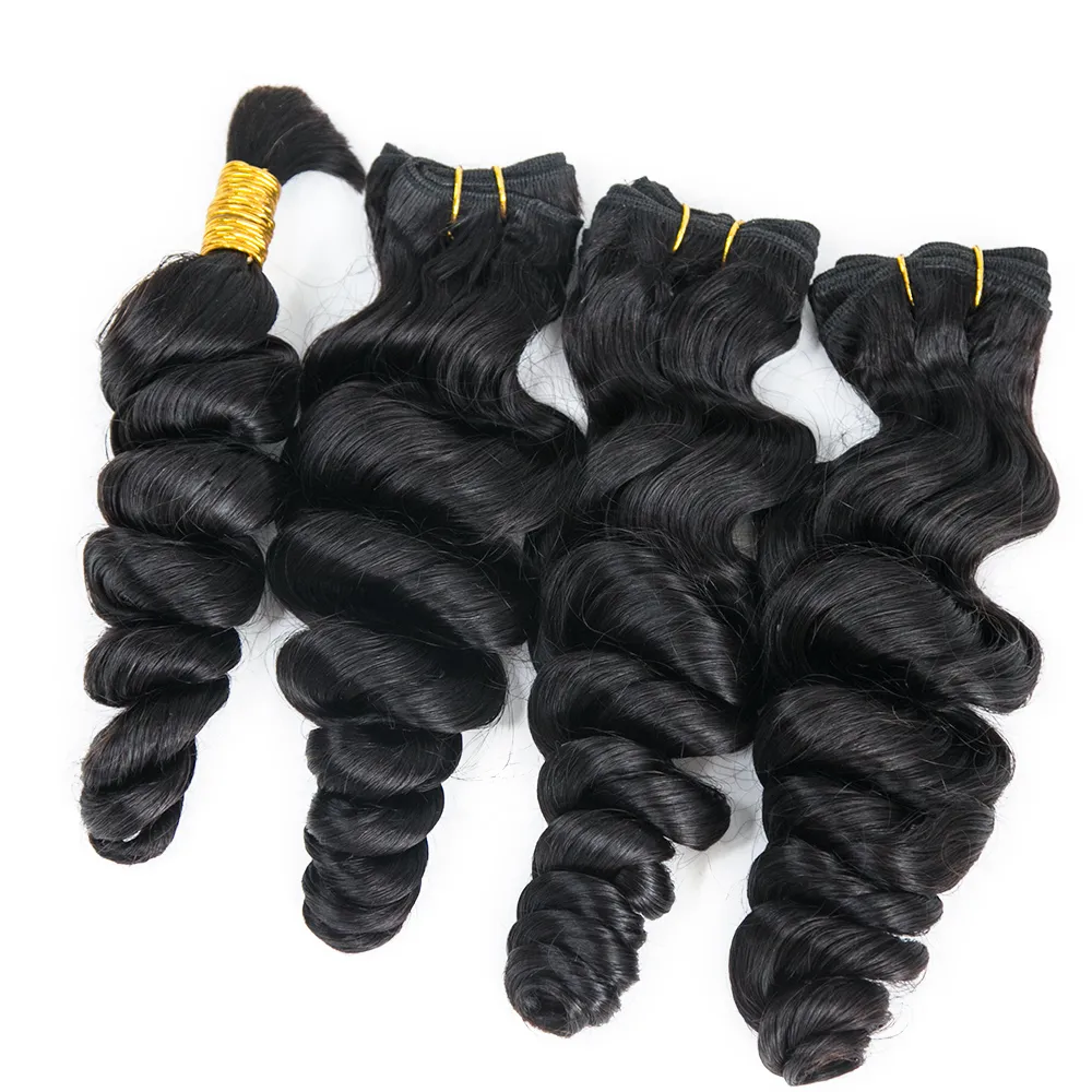 Half Braids Half Sew-in Deal Loose Wave Natural Color - Image 3