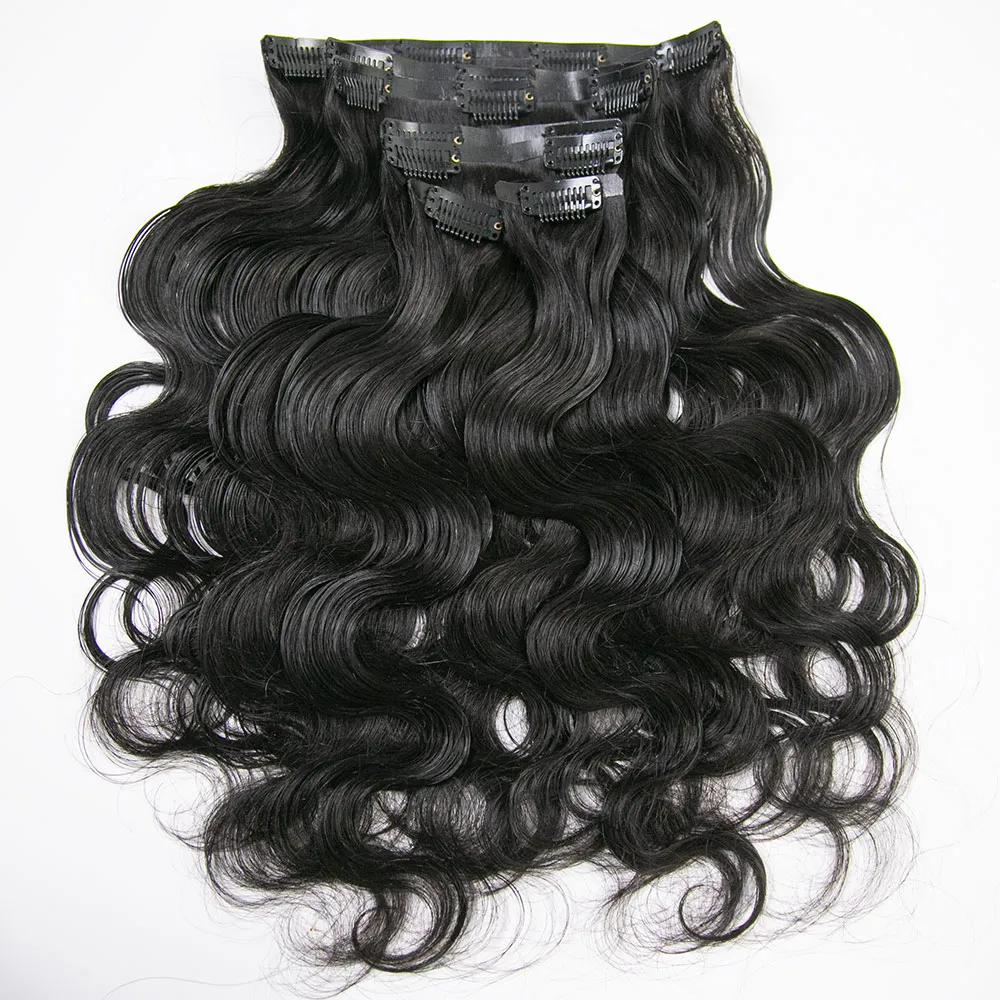 Invisible Edge Clip In Hair Extensions Body Wave - Image 3