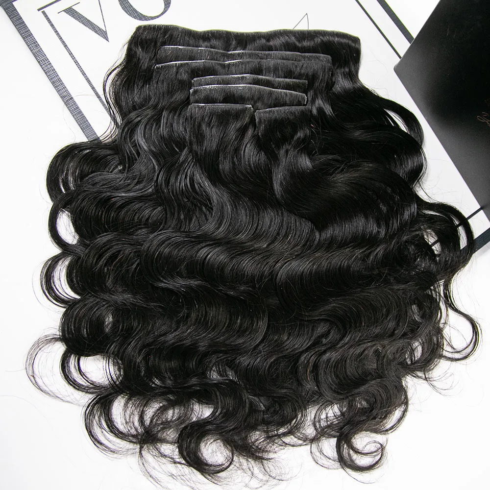Invisible Edge Clip In Hair Extensions Body Wave - Image 4