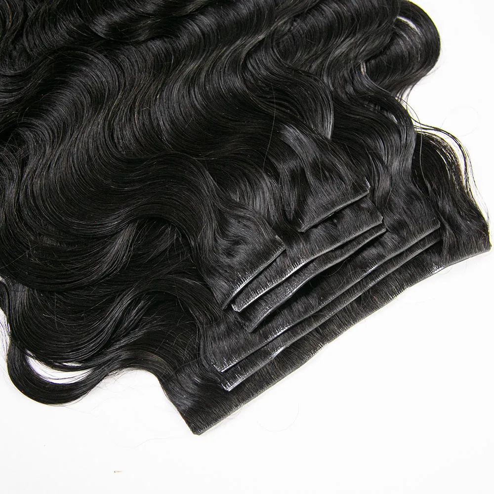 Invisible Edge Clip In Hair Extensions Body Wave - Image 6
