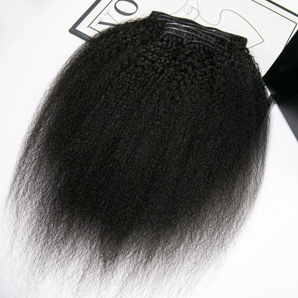 Invisible Edge Clip In Hair Extensions Kinky Straight - Image 6