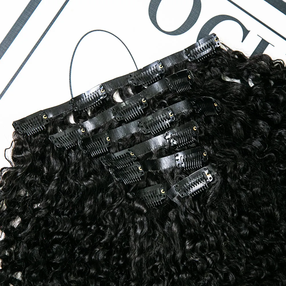 Invisible Edge Clip In Hair Extensions Multi-Textured Kinky Curly - Image 7