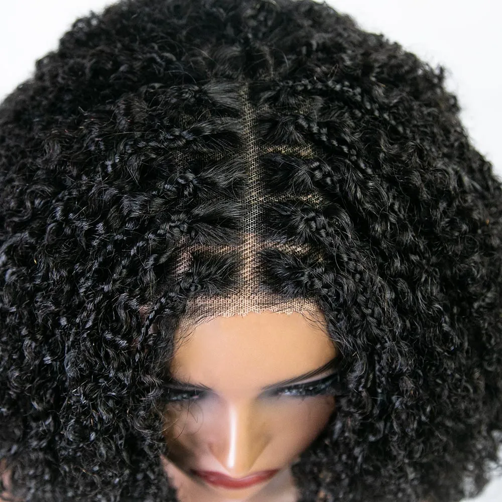 Kinky Boho Braids 5x5 Lace Closure Wig - Image 3