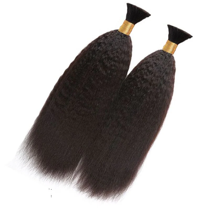 Kinky Straight Bulk Hair Extensions for Braiding - Image 3