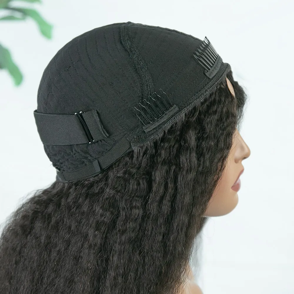 Kinky Straight Human Hair Half Wig with Drawstring - Image 8