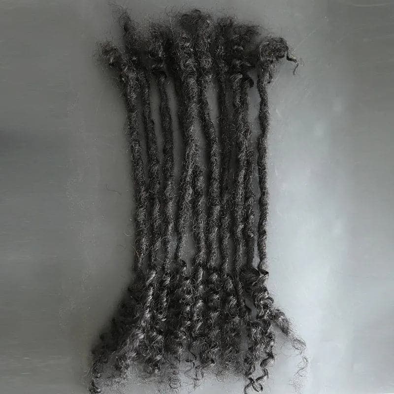 Human Hair Loc Extensions With Curly Ends - Natural Black #1B - Image 7