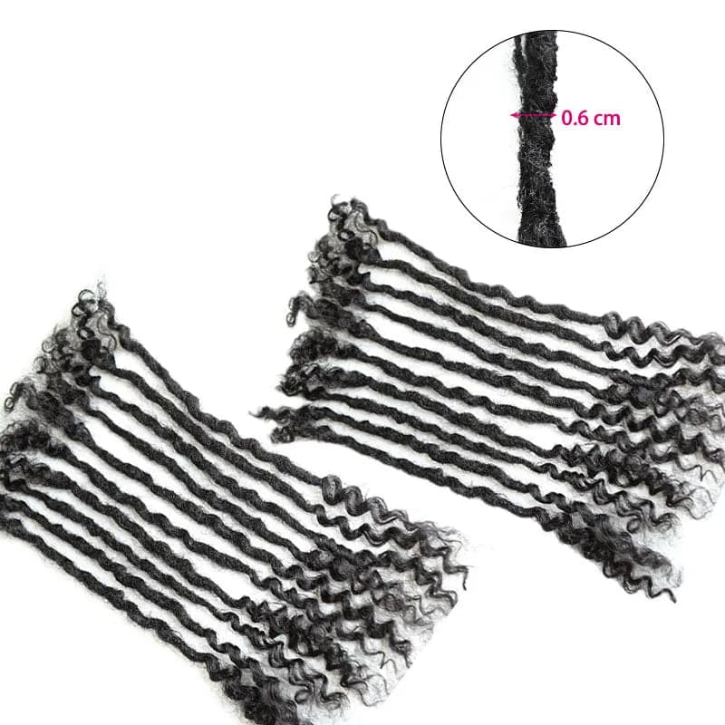 Human Hair Loc Extensions With Curly Ends - Natural Black #1B - Image 8