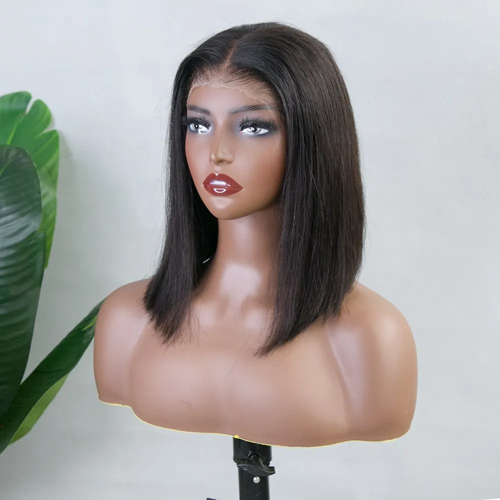 M-Cap Silky Straight Wear Go Pre Cut 9x5 HD Lace Glueless Human Hair Bob Wigs for Sale (US Customer Only) - Image 2