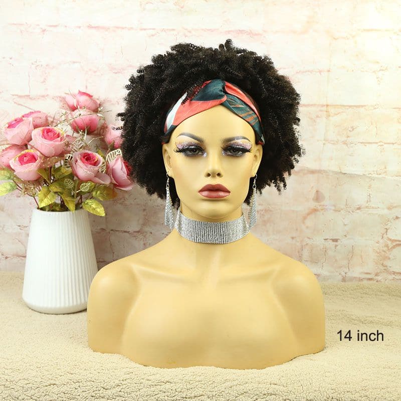 Mary Afro Kinky Curly Human Hair Headband Wig - Image 8